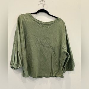 Cotton 3/4 sleeve bubble sleeve top